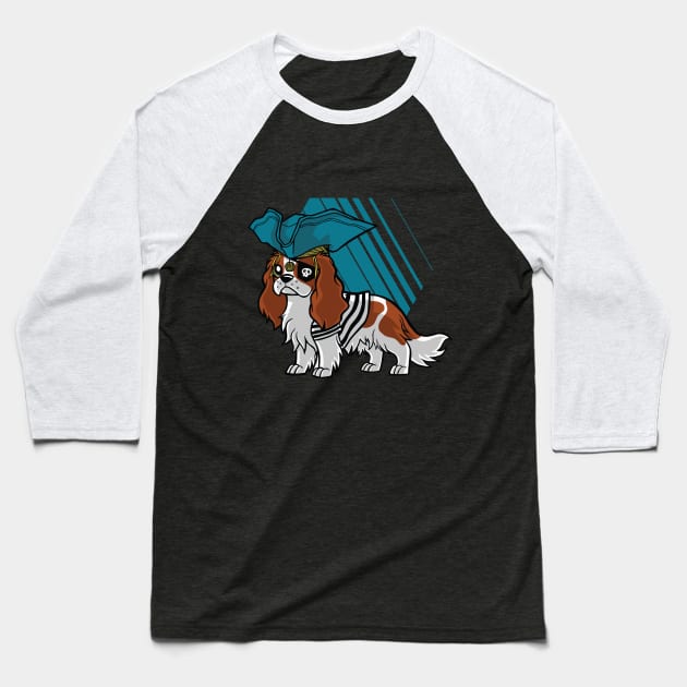 Cavalier King Charles Pirate Baseball T-Shirt by LYNEXART